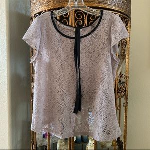 COPY - Lily White Ladies Tie Collar Blouse